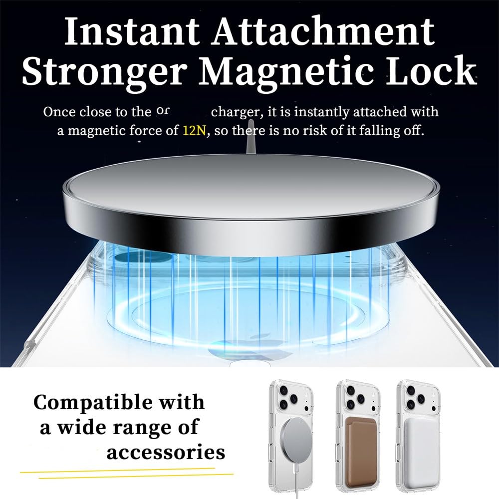 iPhone 17 Pro Max Anti Yellowing Series Transparent Cover with Magsafe - Blue